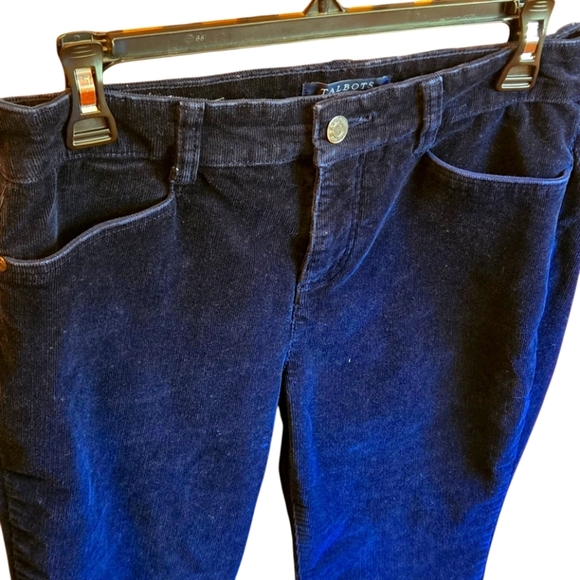 Talbots Corduroy Classic Indigo Blue Straight Leg Jeans 5 pocket Women size 8P - Picture 3 of 11